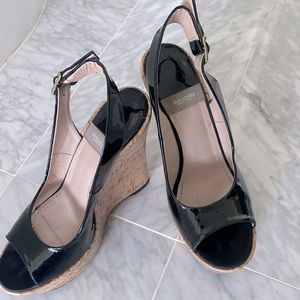 BALDAN black patent leather wedge platform